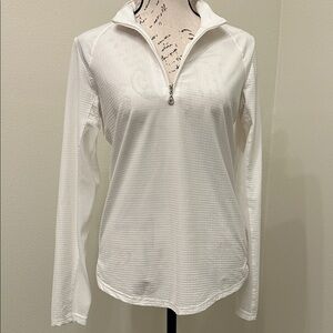 SanSoleil White Long Sleeve 1/4 zip Sports Shirt